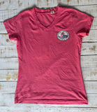 Short Sleeve Ladies Shiplap Palms T-shirt, Crunchberry