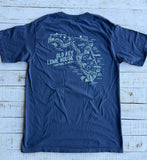 Short Sleeve OKLH Florida Map T-shirt, Indigo