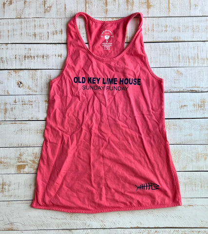 Ladies Sunday Funday Tank Top, Coral