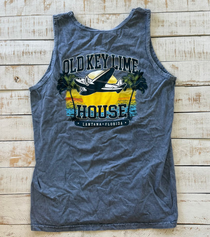 Unisex Seaplane Tank Top, Indigo