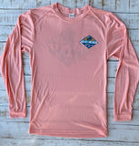 Long Sleeve Diamond Palms Dry-fit, Coral
