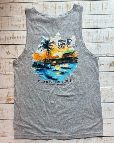Unisex Gator Club on the Water Tank Top, Heather Grey