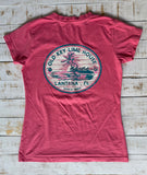 Short Sleeve Ladies Shiplap Palms T-shirt, Crunchberry