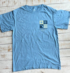 Short Sleeve Four Corners T-shirt, Blue Crush