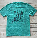 Short Sleeve Sport-fishing T-shirt, Heather Aqua