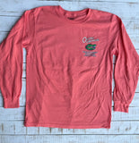 Long Sleeve 2026 Gator Club House T-shirt, Sunset Orange