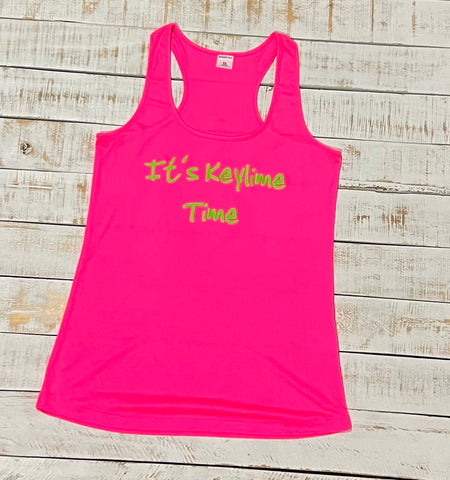 Women's "It's Keylime Time" Racerback Tank, Hot Pink