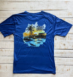 Short Sleeve Gator Club on the Water Dry-fit, Royal Blue