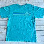 Short Sleeve Summer Stripes T-shirt, Island Blue