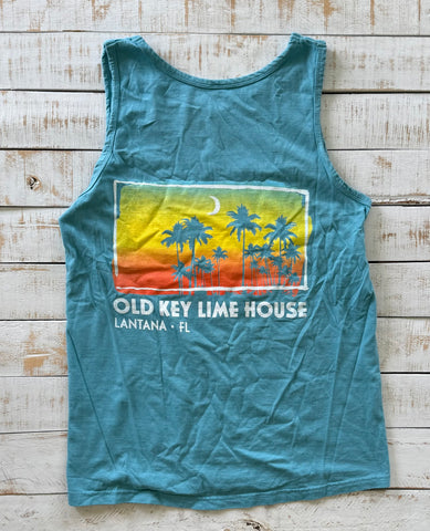 Unisex Summer Moon Tank Top, Surf Blue