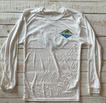Long Sleeve Diamond Palms Dry-fit, White