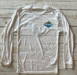 Long Sleeve Diamond Palms Dry-fit, White