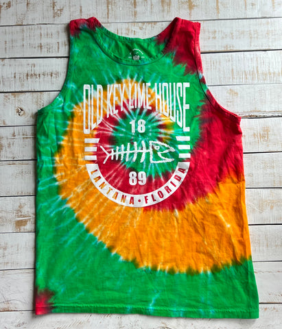 Unisex Tie Dye Tank Top, Rasta Swirl