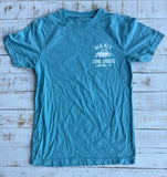 Short Sleeve Old House Hot Rod T-shirt, Surf Blue