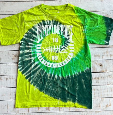 Short Sleeve STAFF Tie Dye T-shirt, Green Swirl