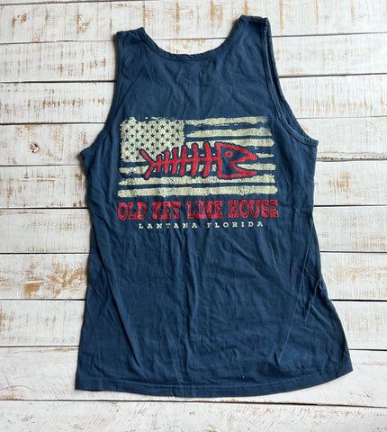 Unisex Bonefish Americana Tank Top, Indigo