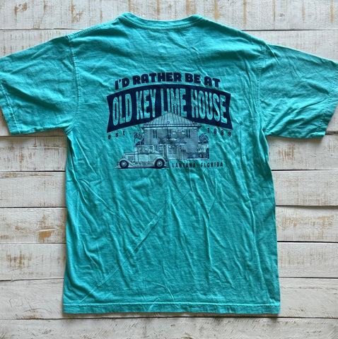Short Sleeve "I'd Rather Be" T-shirt, Island Blue