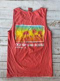 Unisex Summer Moon Tank Top, Bright Salmon