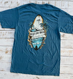 Short Sleeve Surf Board T-shirt, Pacific Blue