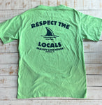 Short Sleeve Respect Locals T-shirt, Parrot Green