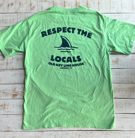 Short Sleeve Respect Locals T-shirt, Parrot Green