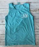 Unisex Summer Moon Tank Top, Lagoon Blue