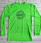Long Sleeve Fishing Derby Dry-fit Shirt, Neon Lime