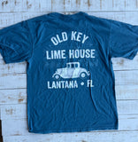 Short Sleeve Old House Hot Rod T-shirt, Pacific Blue