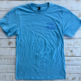 Short Sleeve Vintage OKLH T-shirt, Aquatic Blue