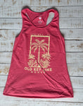 Ladies Framed Palms Racerback Tank , Coral