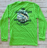 Long Sleeve Kingfish Fishing Team Dry-fit, Neon Lime