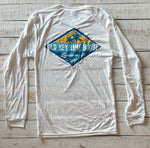 Long Sleeve Diamond Palms Dry-fit, White