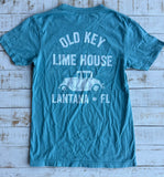 Short Sleeve Old House Hot Rod T-shirt, Surf Blue