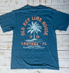 Short Sleeve Lantana Palms T-shirt, Pacific Blue