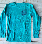 Long Sleeve Circle Wave T-shirt, Island Blue