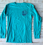 Long Sleeve Circle Wave T-shirt, Island Blue