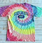 Short Sleeve OKLH Tie-Dye T-shirt, Mellow Rainbow Swirl