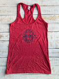 Ladies Fishing Derby Racerback Tank Top, Heather Red