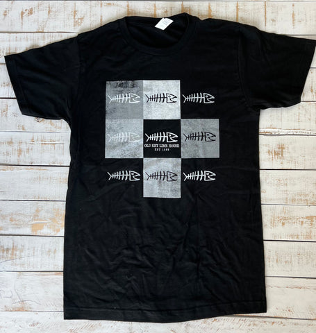 Short Sleeve Checkered Bonefish T-shirt, Coal