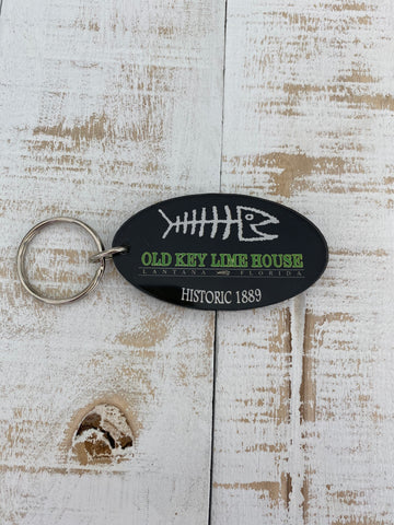 Old Key Lime House Bonefish Logo Key Chain, Black